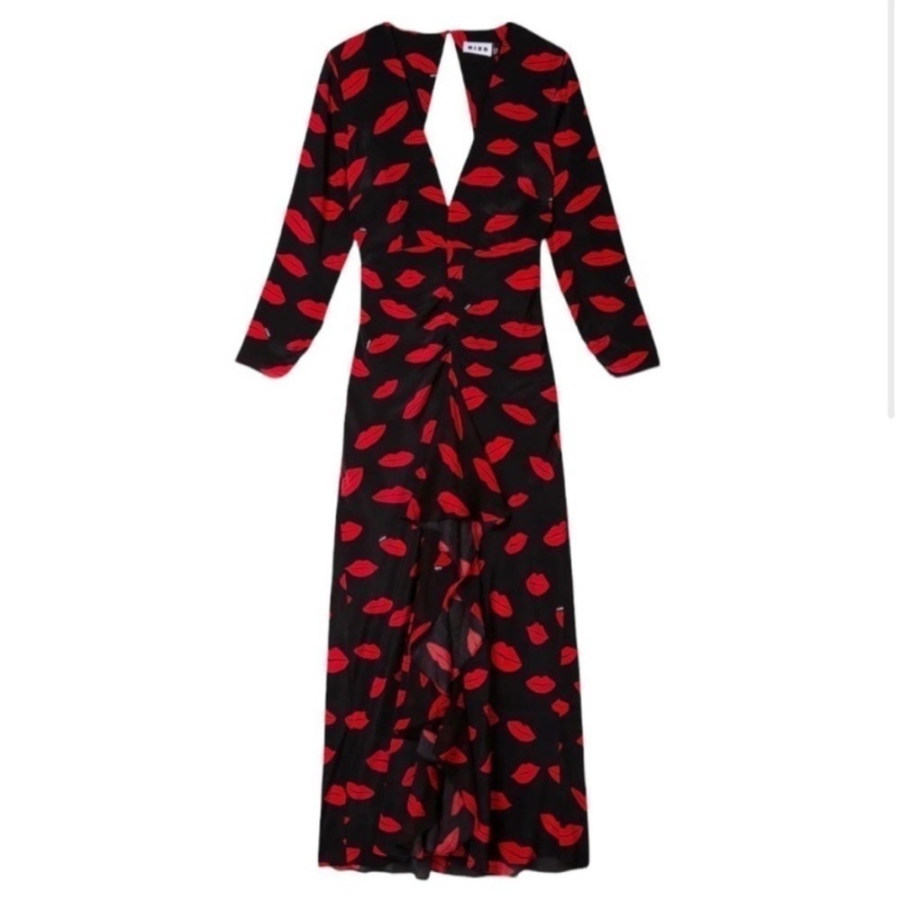 RIXO Ruffle-Detail Rose Midi Dress - Picture 5 of 5